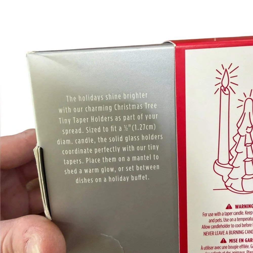 William Sonoma Glass Tree Taper Candle Holders